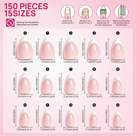 krofaue nail tips in various sizes laid out for selection