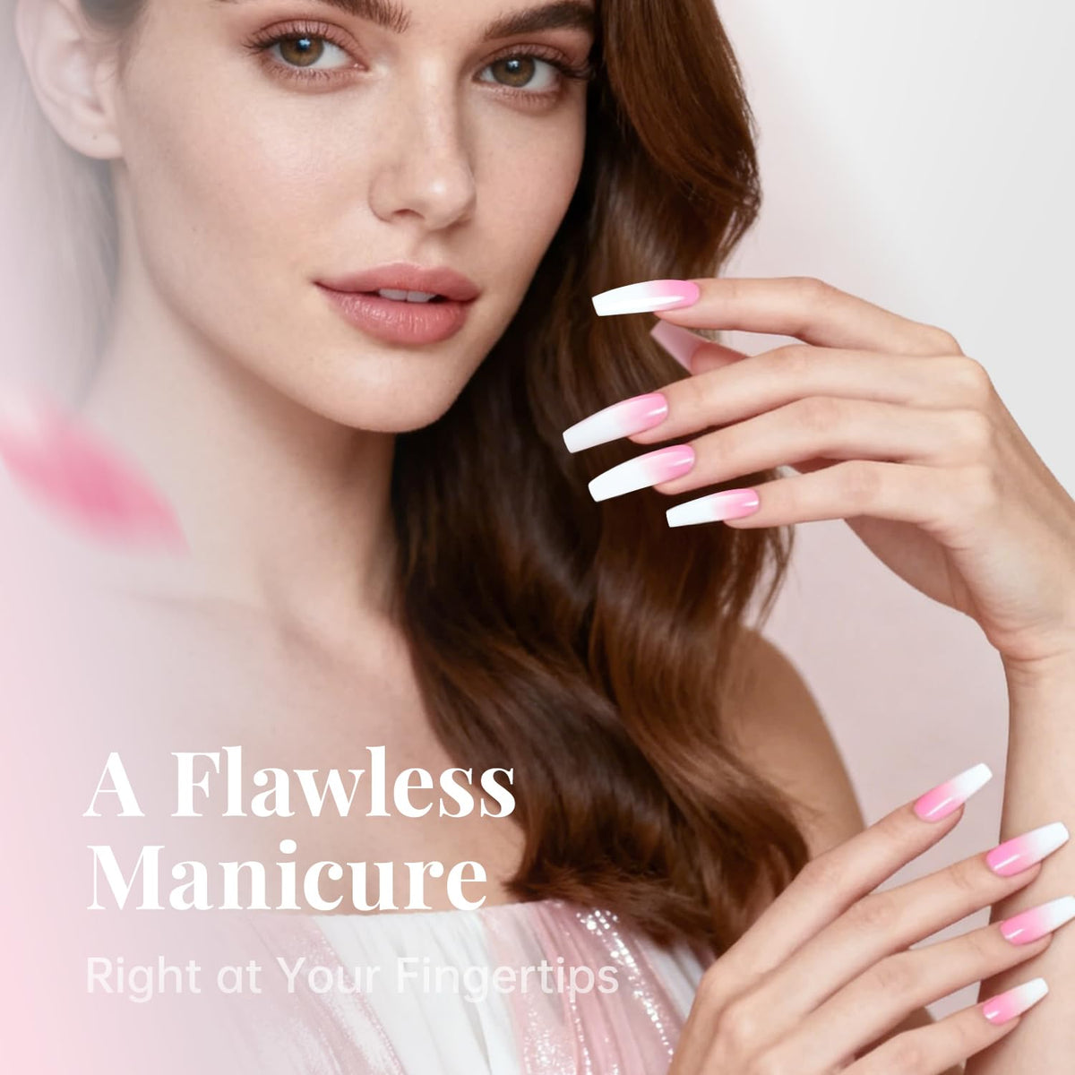 krofaue nail tips kit packaging with clear and natural tips