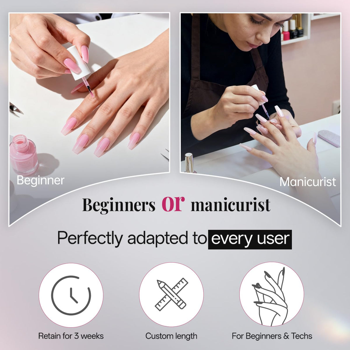 krofaue nail tips kit with all components laid out