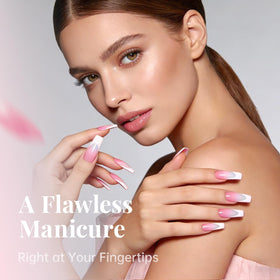 krofaue nail tips with a natural finish
