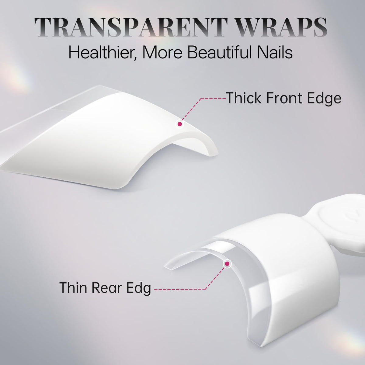 krofaue Short French Half Wrap Nail Tips detailed view
