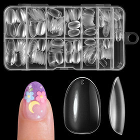 krofaue Short Kids Press on Nails front view with assorted sizes