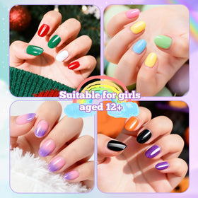 krofaue Short Kids Press on Nails showing soft gel material