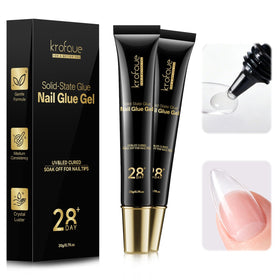 krofaue UV Solid Nail Glue Gel 2 Pack front view