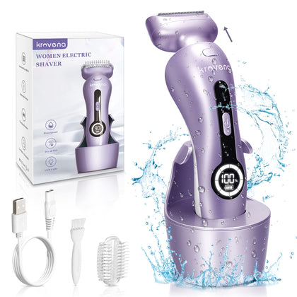 Krovina Electric Shaver for Women front view with detachable head