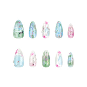 KRTBKR 24 pcs medium fake nails in packaging