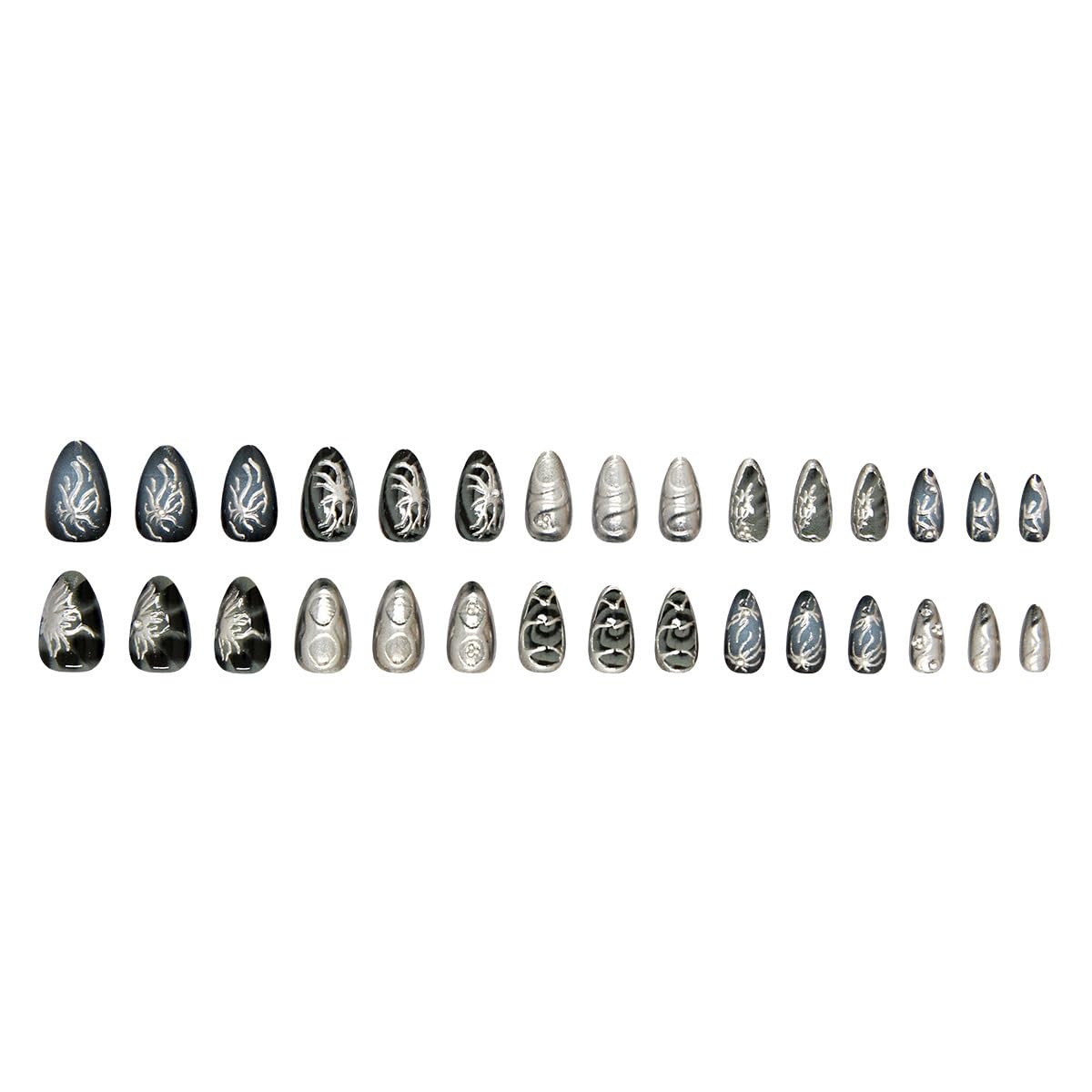 KRTBKR Goth Press On Nails applied on hands