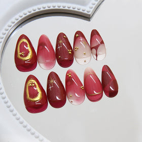 KRTBKR Ombre Red Press On Nails in packaging