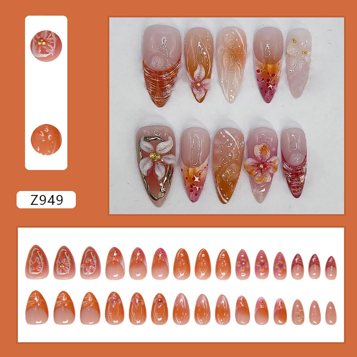 KRTBKR press on nails set with DIY nail art tools