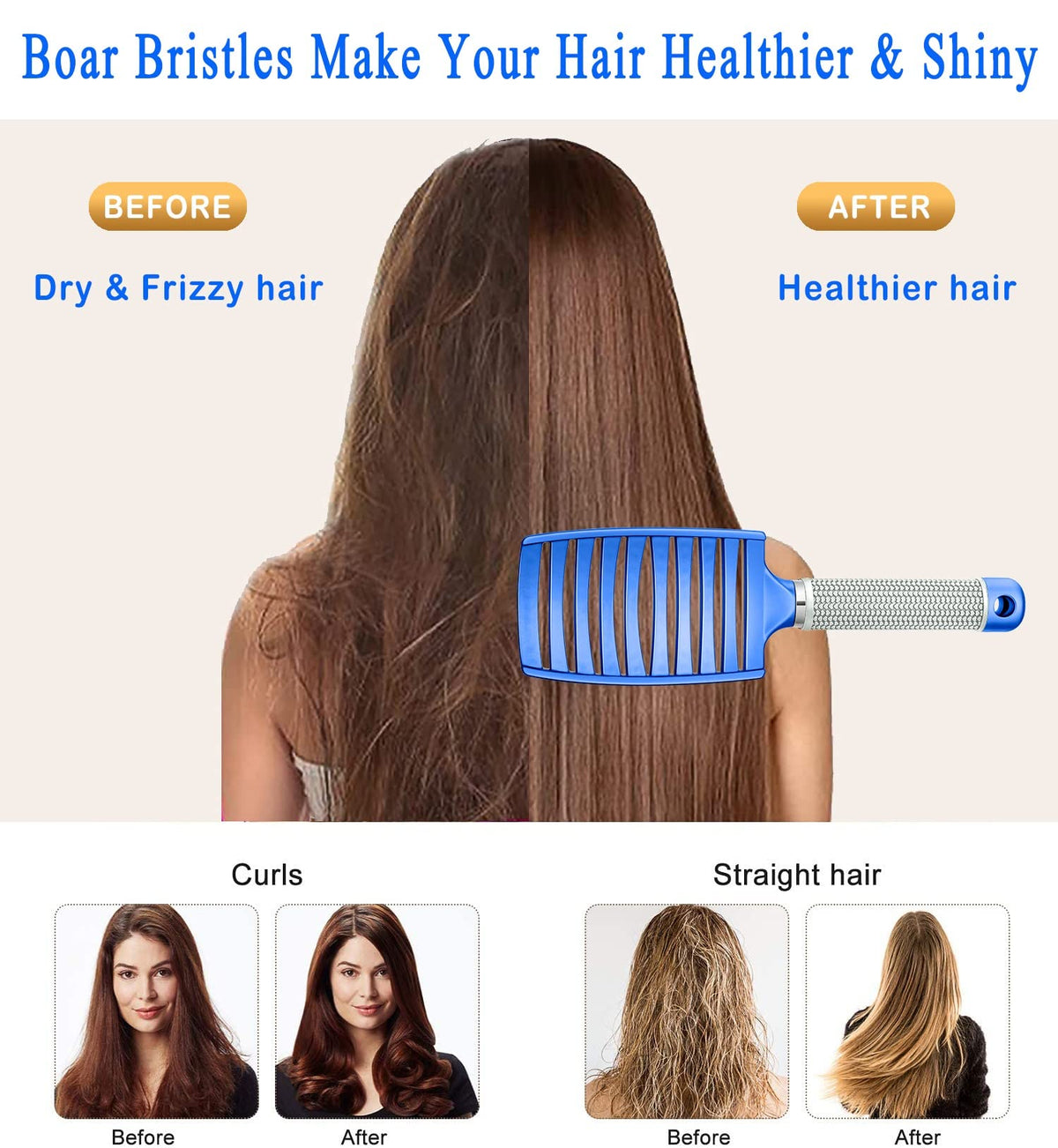 KTKUDY Detangling Brush back view showcasing vented design