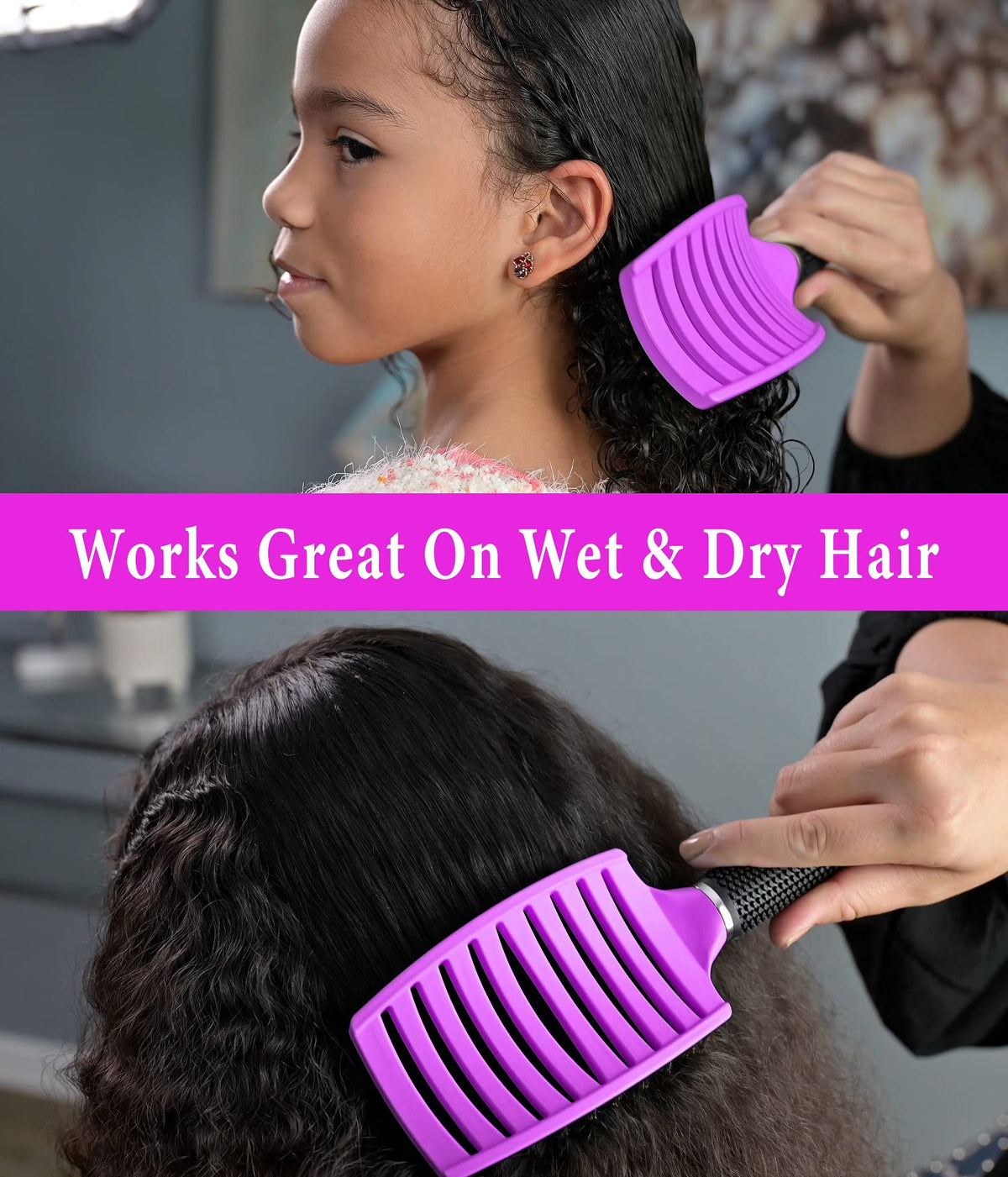 KTKUDY Detangling Brush being used on a child's hair
