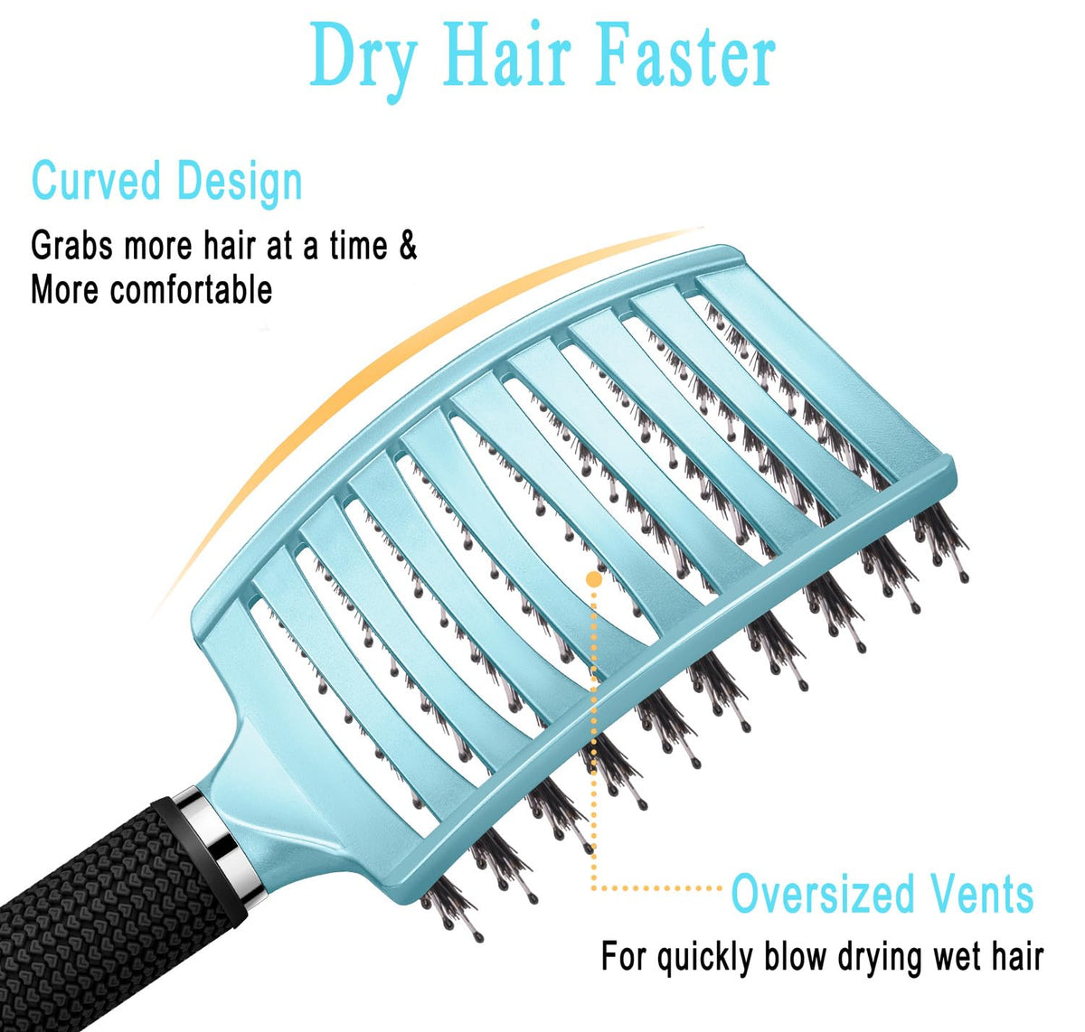 KTKUDY Detangling Brush close-up of bristles