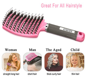 KTKUDY Detangling Brush displayed on a bathroom counter