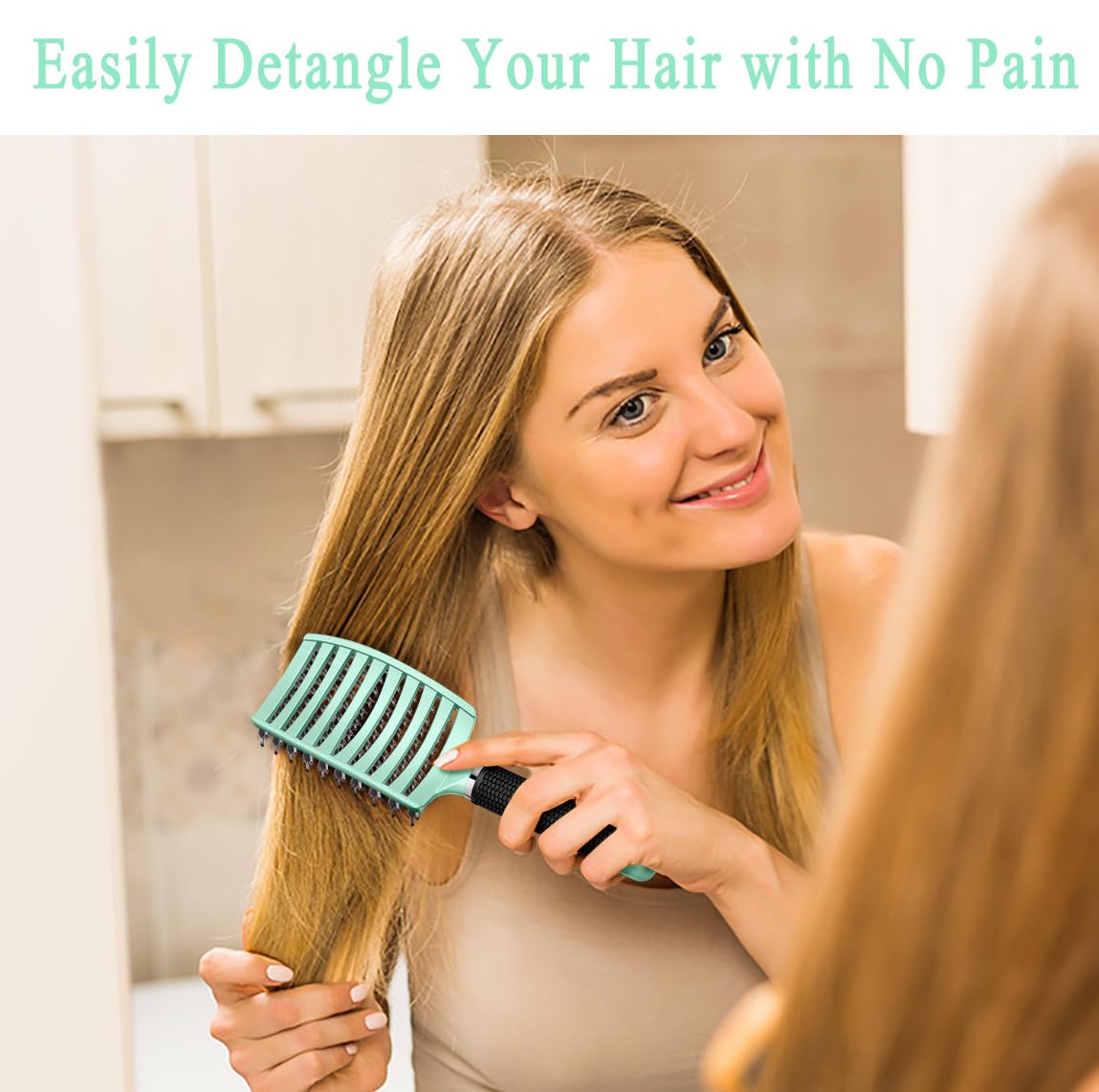 KTKUDY Detangling Brush displaying non-slip grip