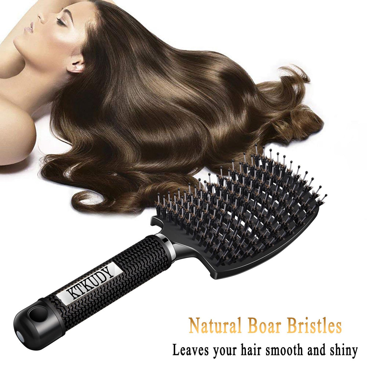 KTKUDY Detangling Brush displaying non-slip grip