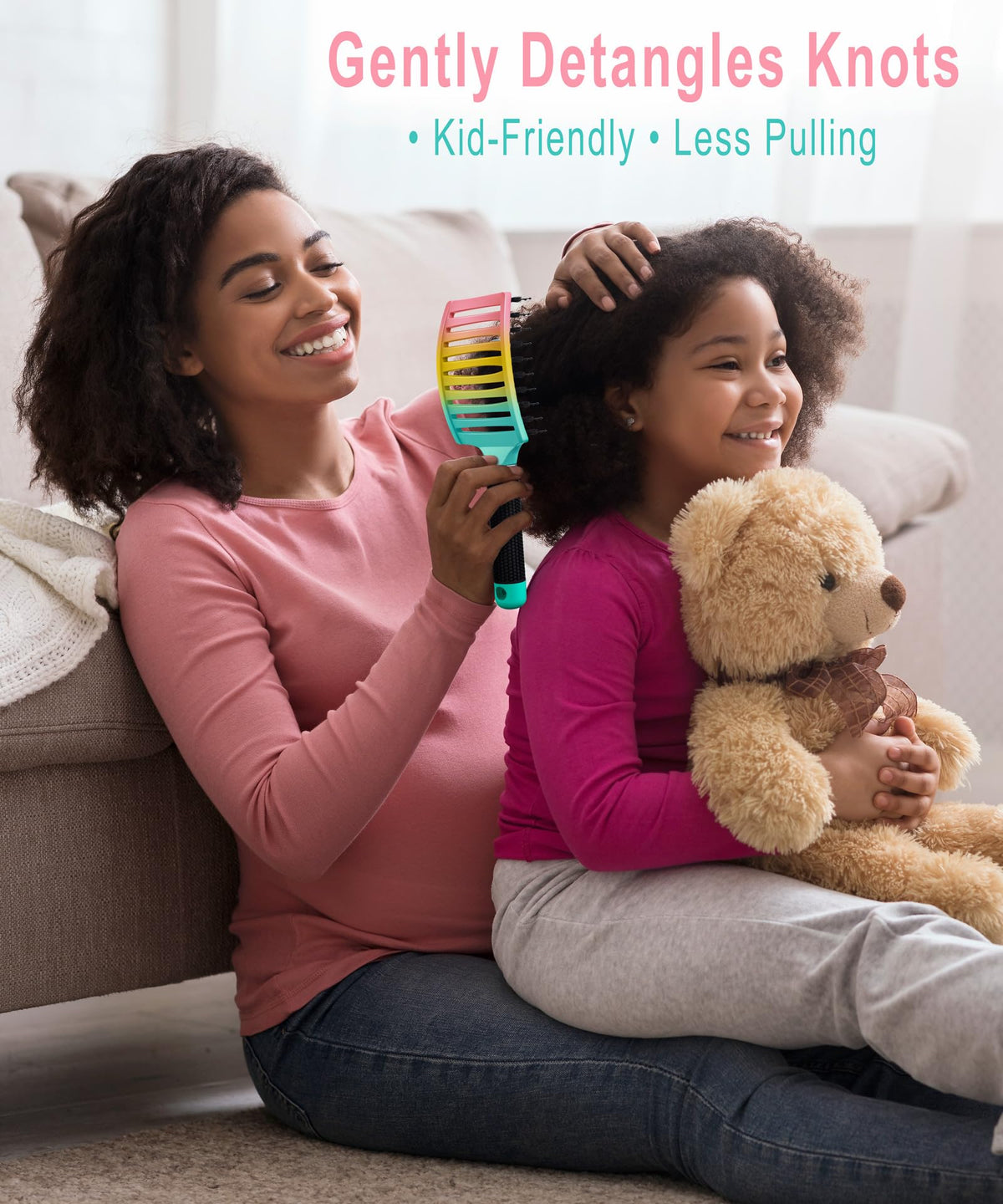 KTKUDY Detangling Brush in use on wet hair