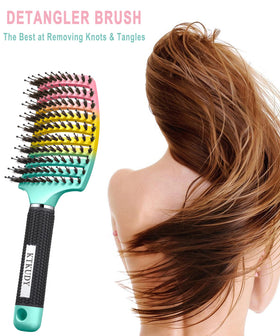 KTKUDY Detangling Brush in vibrant colour against a white background