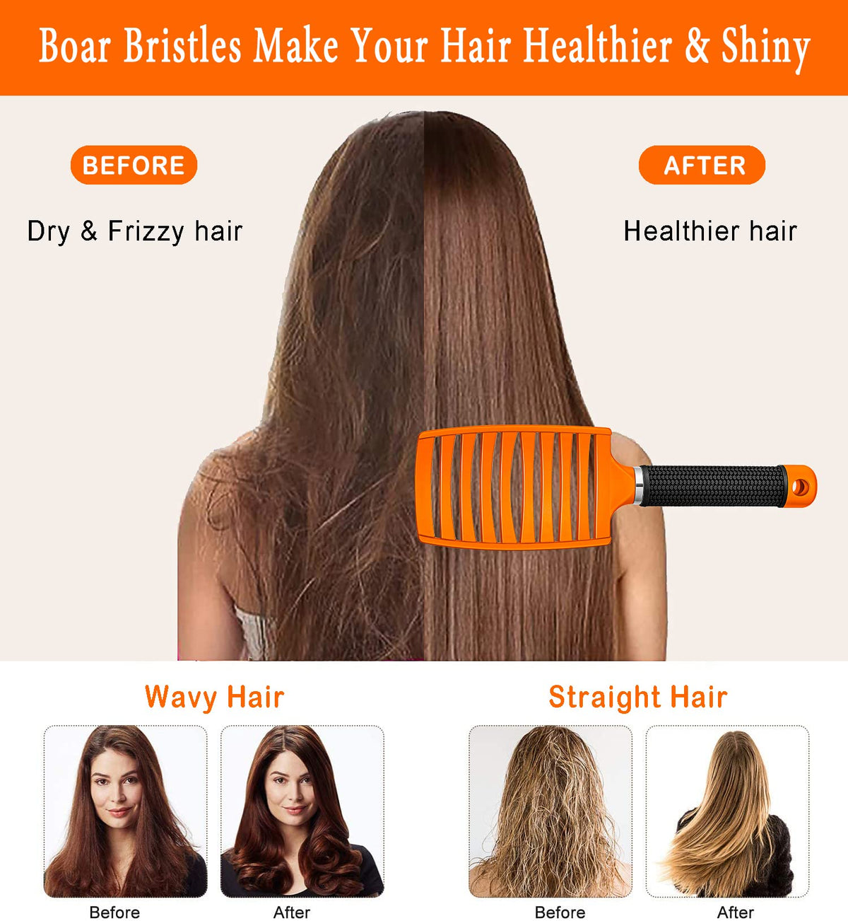 KTKUDY Detangling Brush on a bathroom counter with hair products