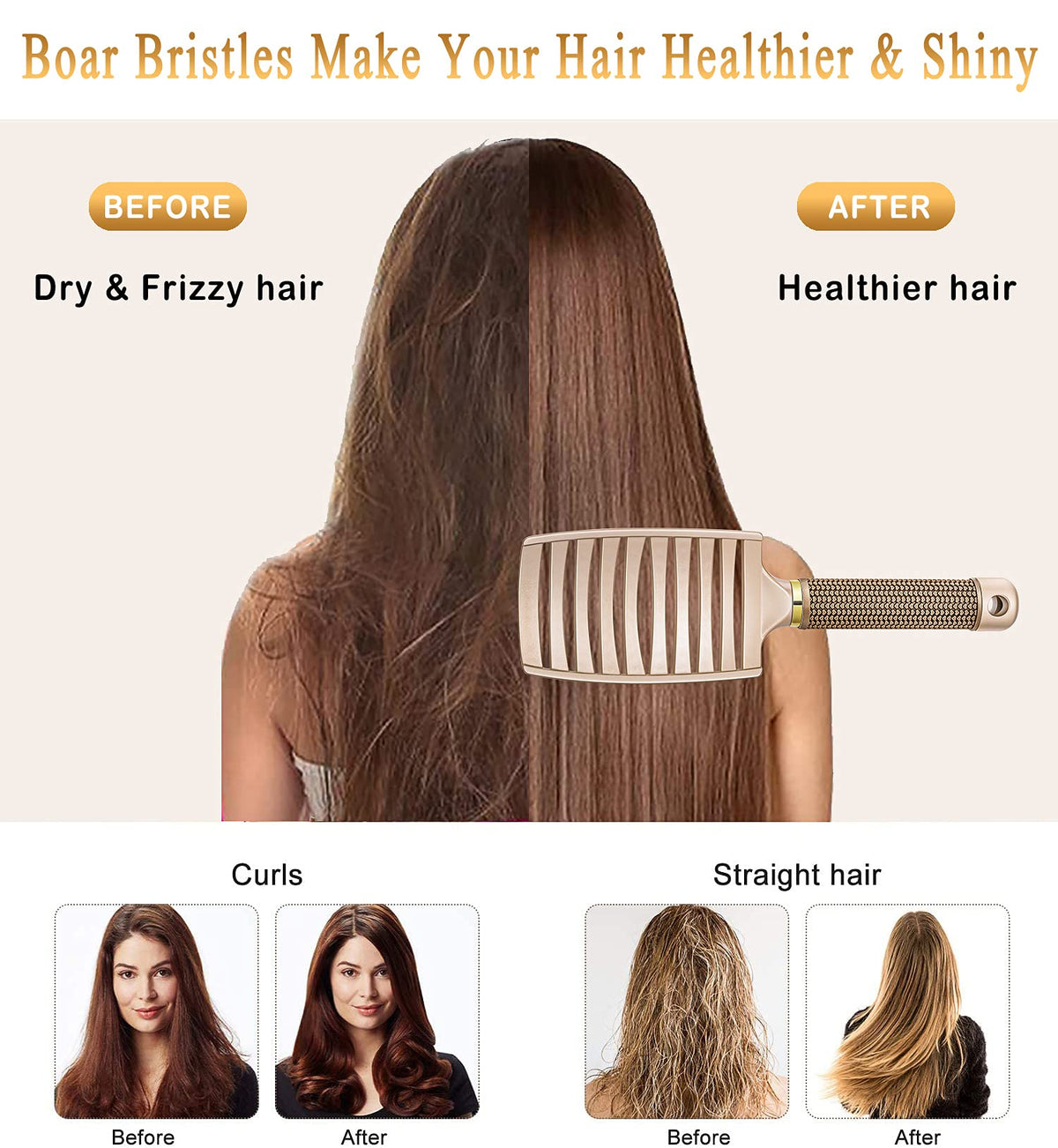 KTKUDY Detangling Brush showing ergonomic handle