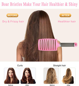 KTKUDY Detangling Brush showing ergonomic handle design