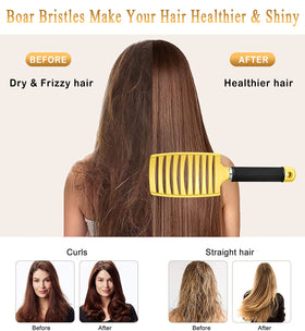 KTKUDY Detangling Brush side view showing flexible bristles