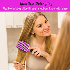 KTKUDY Detangling Brush with natural shine effect