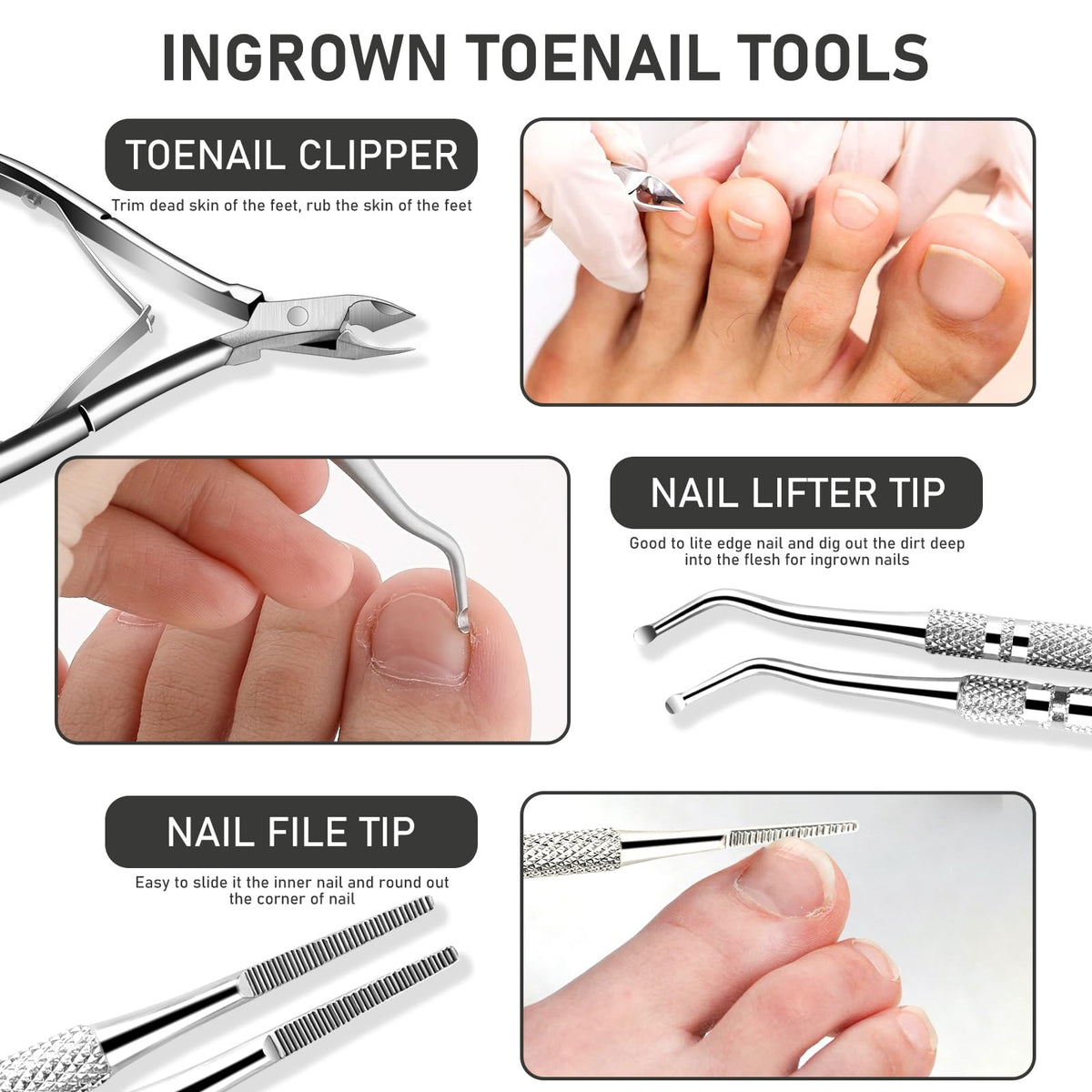 KuanStore ingrown toenail file for gentle nail edge refinement