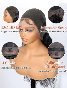 Kucmir 30 Inch Deep Wave Lace Front Wig on mannequin for styling