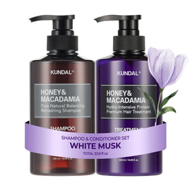 KUNDAL Honey & Macadamia Shampoo & Conditioner Set front view