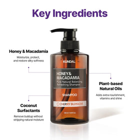 KUNDAL shampoo and conditioner set displayed on a vanity