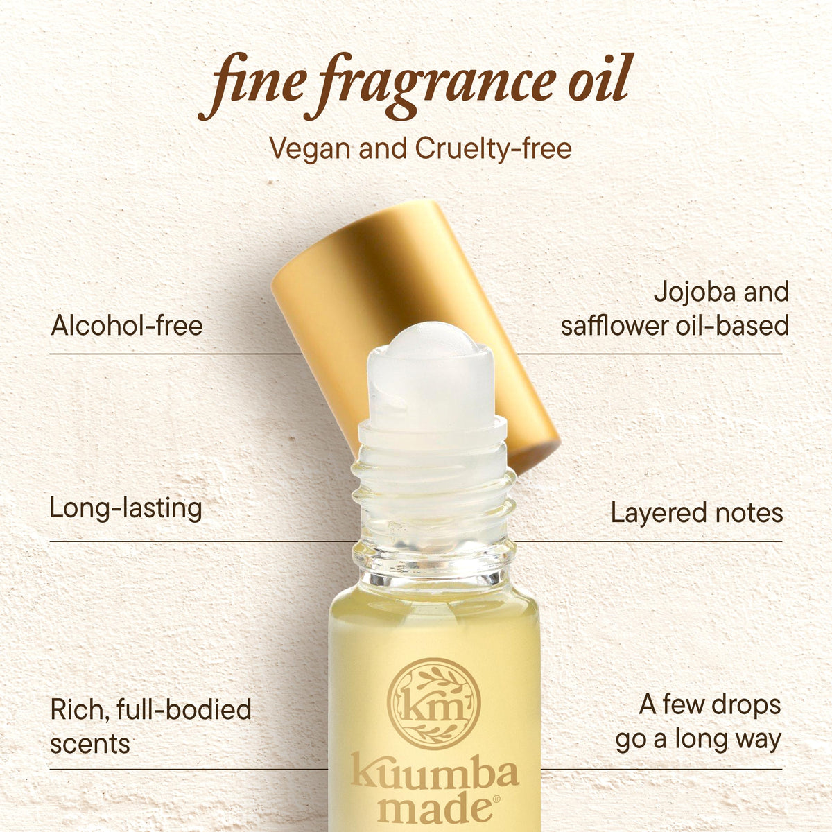 Kuumba Made Vanilla Bean Fragrance Oil Roll-On in lifestyle setting