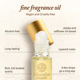 Kuumba Made Vanilla Bean Fragrance Oil Roll-On in lifestyle setting