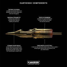 Kwadron Tattoo Needle Cartridge packaging showing box contents