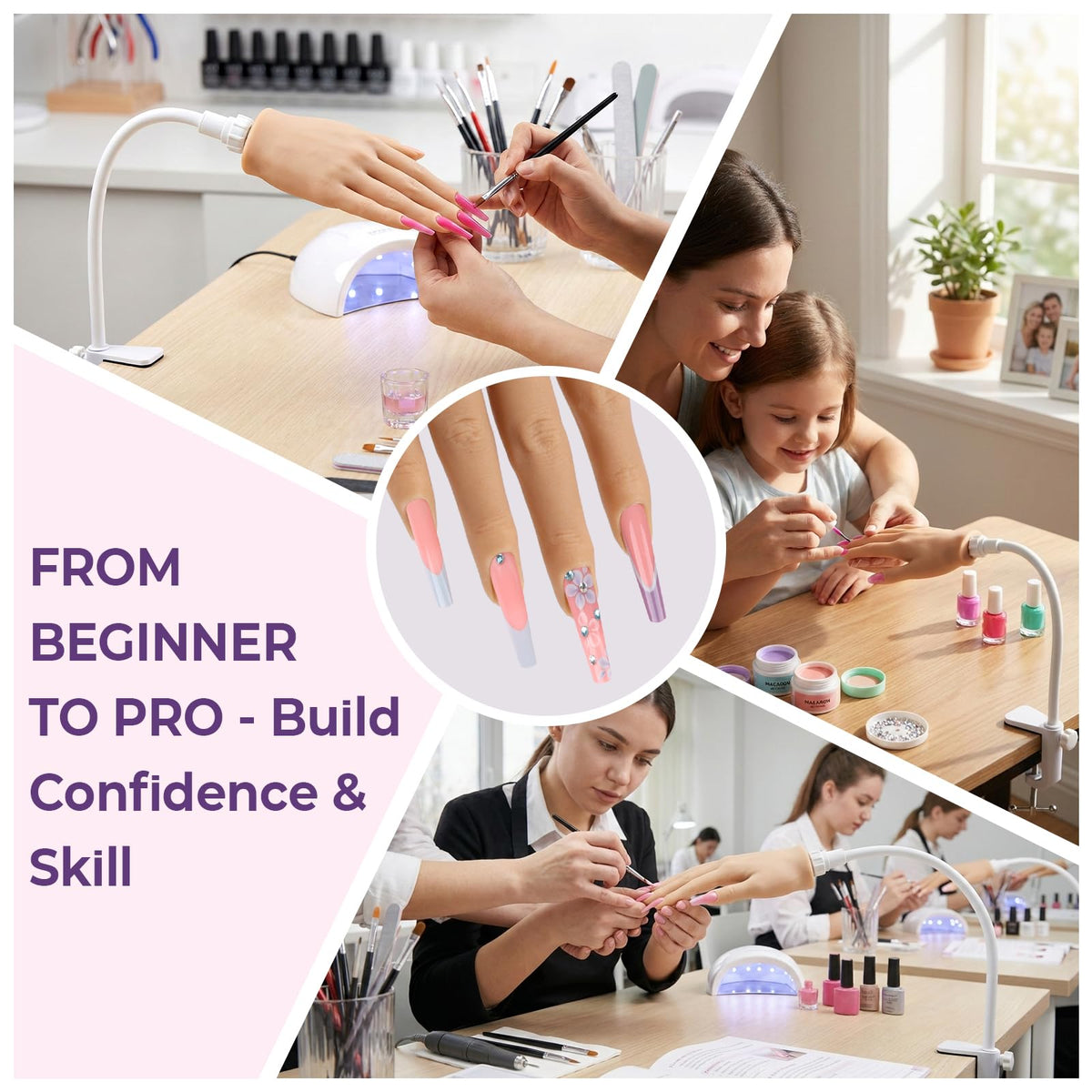 KZAOPZ acrylic nails practice kit components