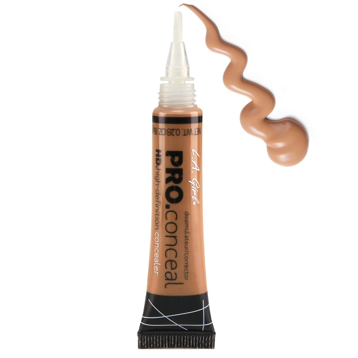 L.A. Girl HD Pro Conceal Toffee side view highlighting brush tip