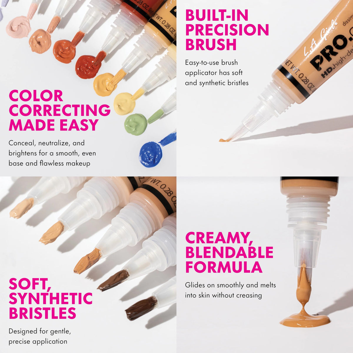 L.A. Girl Mint Corrector Concealer in use during makeup application