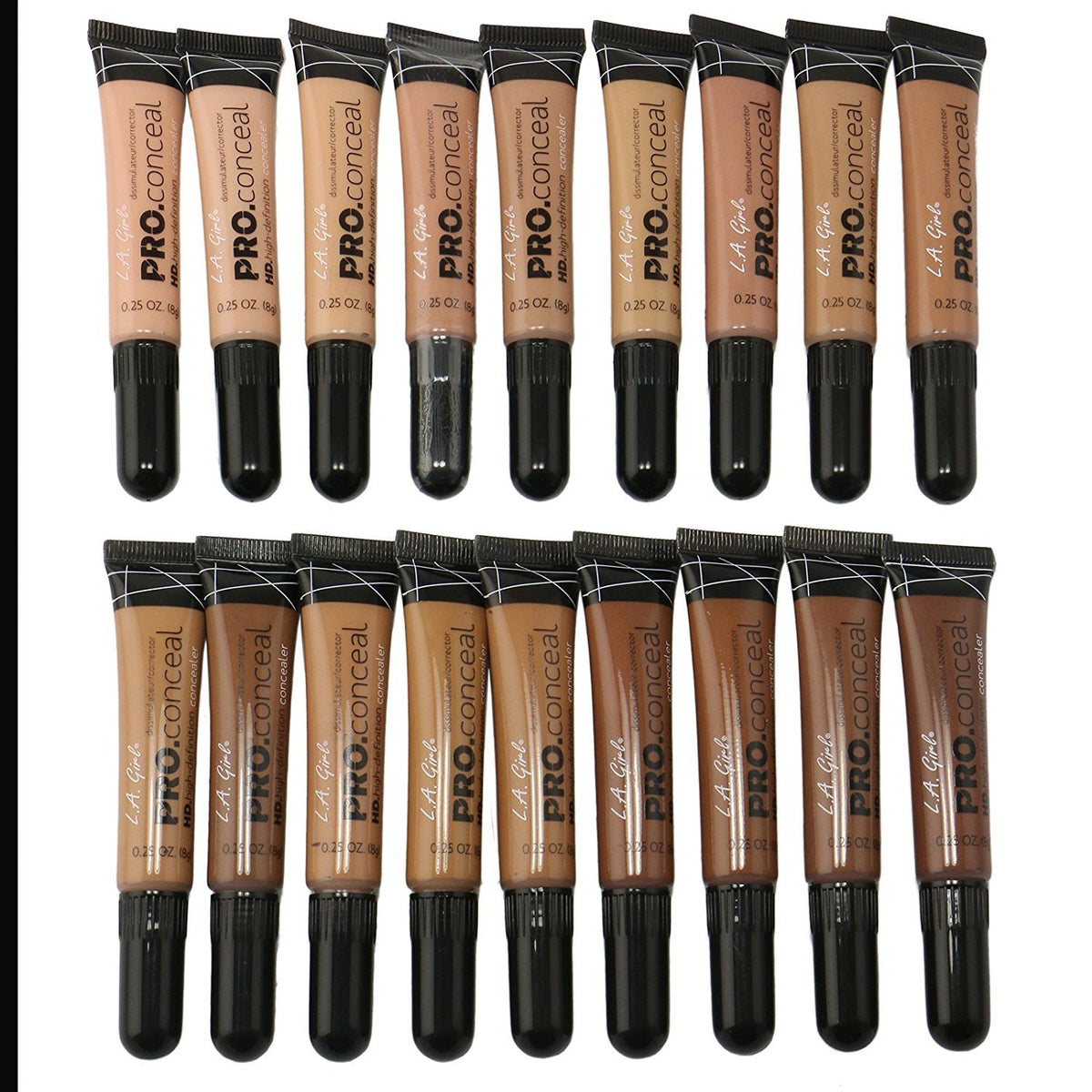 L.A. Girl PC Pro Conceal set of 18 concealers in various shades
