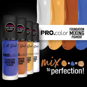 L.A. Girl PRO.color Foundation Mixing Pigment Yellow GLM712 with other makeup products
