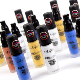 L.A. Girl PRO.color Mixing Pigment alongside foundation