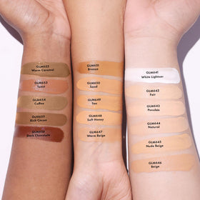 L.A. Girl Pro Coverage Liquid Foundation Rich Cocoa application with brush