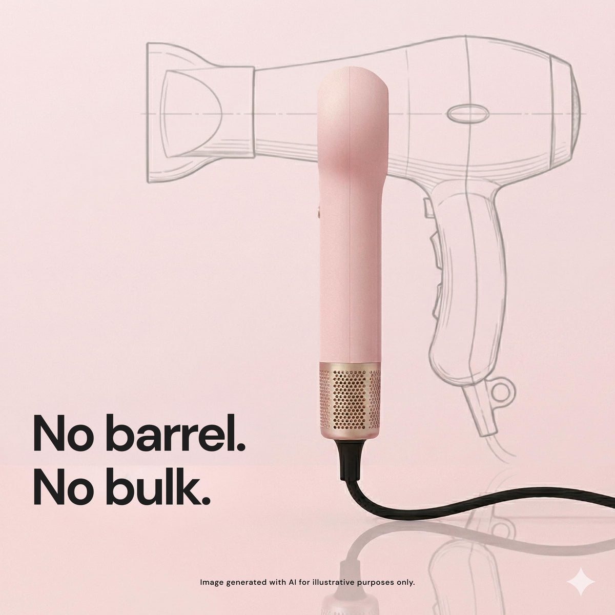 L'ANGE HAIR Axia HaloRing Ionic Hair Dryer side view showing controls