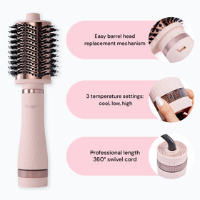 L'ANGE HAIR Blow Dryer Brush side view showing bristles
