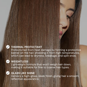 L'ANGE HAIR Glass Hair Heat Protectant Spray lifestyle scene in bathroom