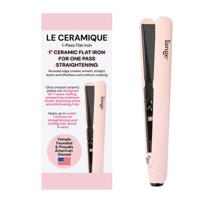L'ANGE HAIR Le Ceramique Flat Iron front view in blush