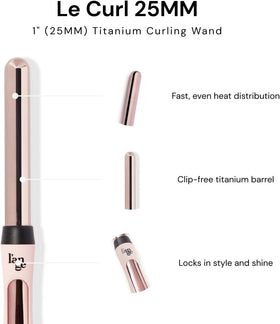 L'ANGE HAIR Le Curl 25 MM Titanium Curling Wand with curls