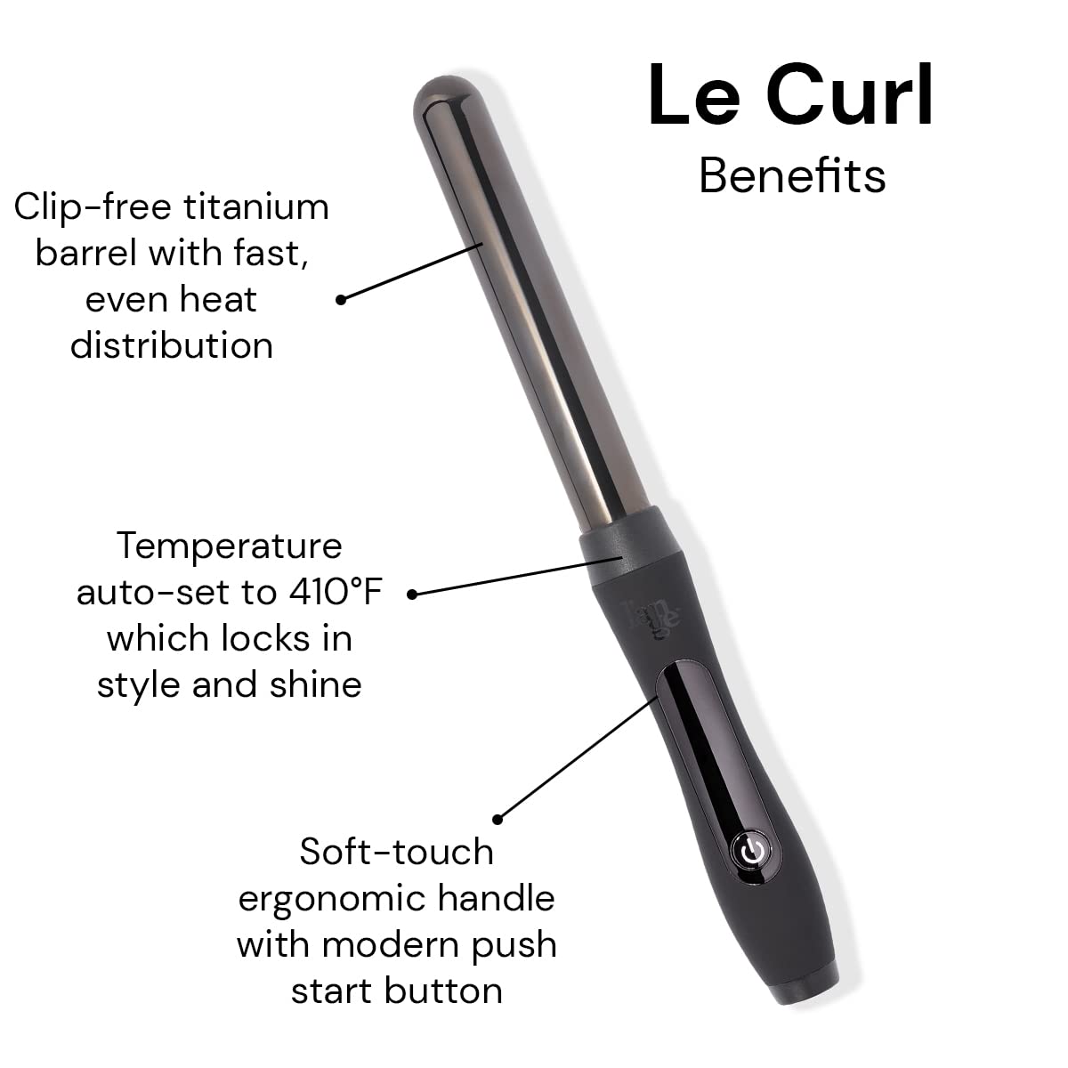 L'ANGE HAIR Le Curl 25MM Titanium Curling Wand side view