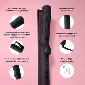 L'ANGE HAIR Le Duo Standard 360° Airflow Styler with temperature settings displayed