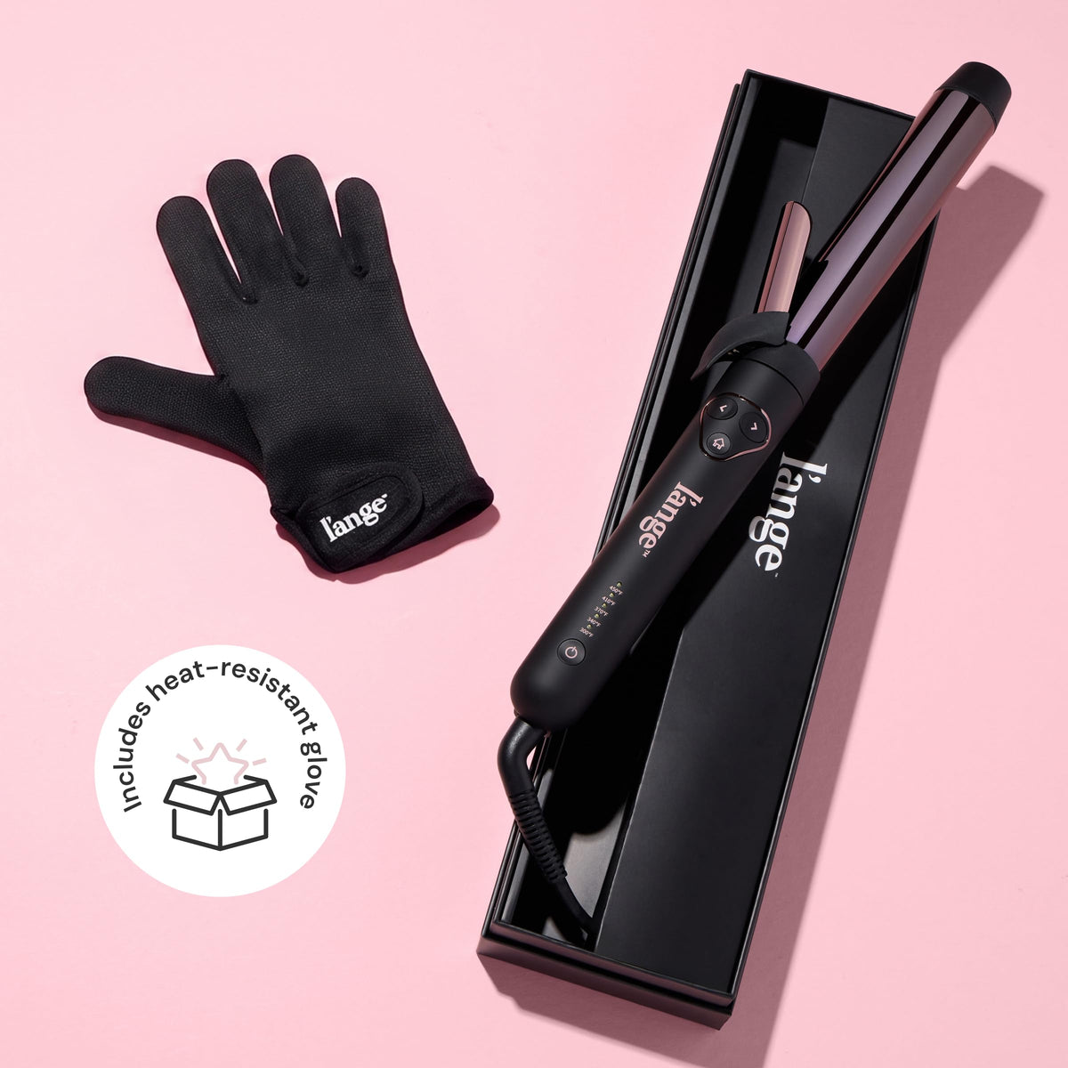 L'ANGE HAIR Le Pirouette curling iron in use on hair