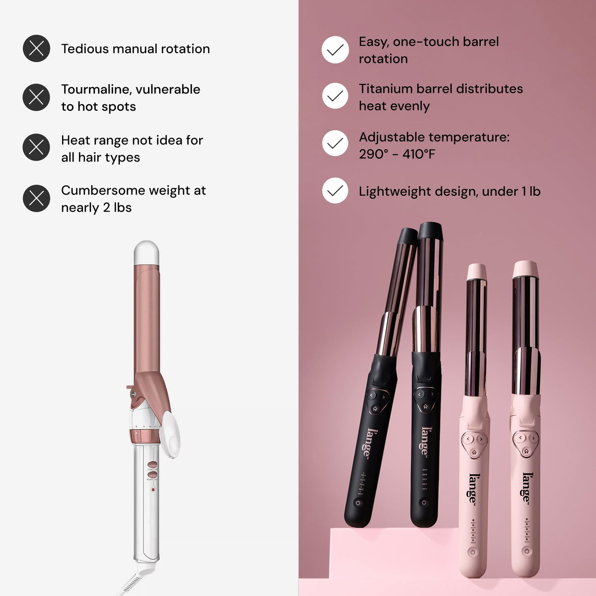L'ANGE HAIR Le Pirouette curling iron side view