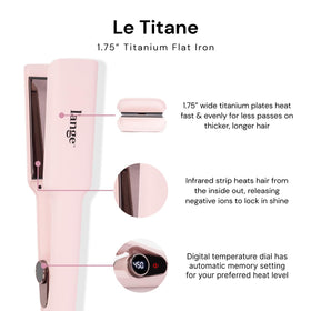 L'ANGE HAIR Le Titane Titanium Flat Iron 1.75" showing curved edges